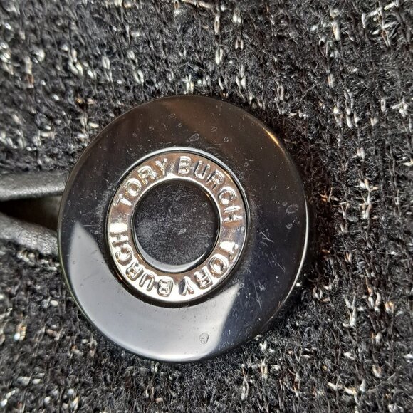 Tory Burch Size 6 Estella Tweed Blazer Black Silver Metallic Wool Blnd 3/4 Slv - Picture 5 of 14